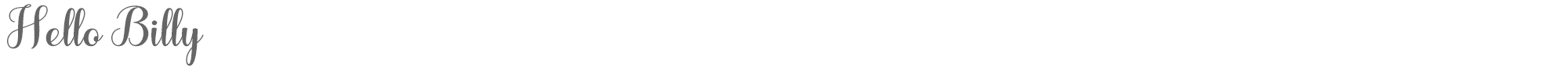 Sample characters Hello Billy Font